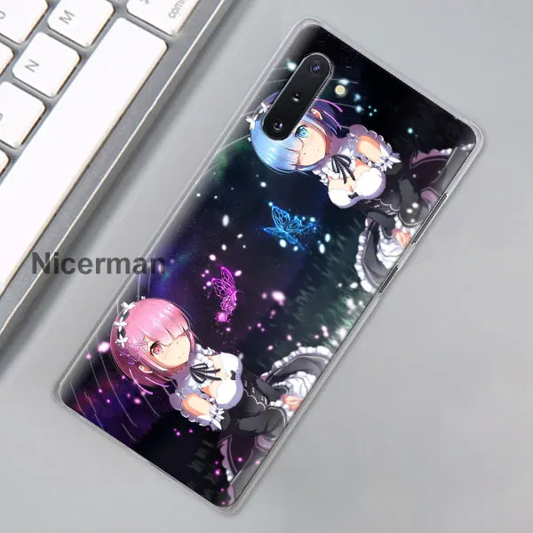 10 Горячие аниме ReZERO в другом мире телефонные чехлы для samsung Galaxy Note 10 Plus(5G) Note 8 9 10 S10e S10 S8 S9 Plus жесткий чехол - Цвет: 10
