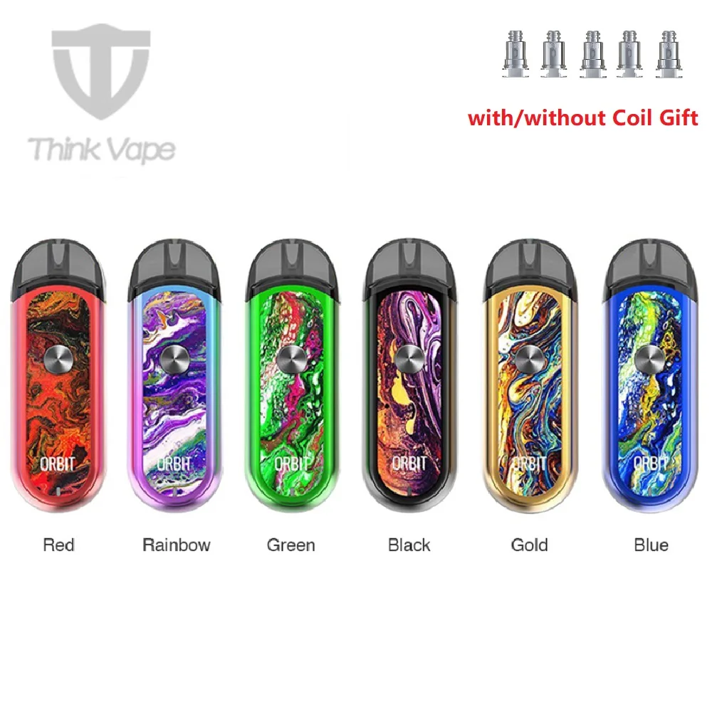 Оригинальная система Think Vape Orbit Pod Kit с батареей 1000 мАч и 3 мл & 0 6/1.2ohm сетчатая