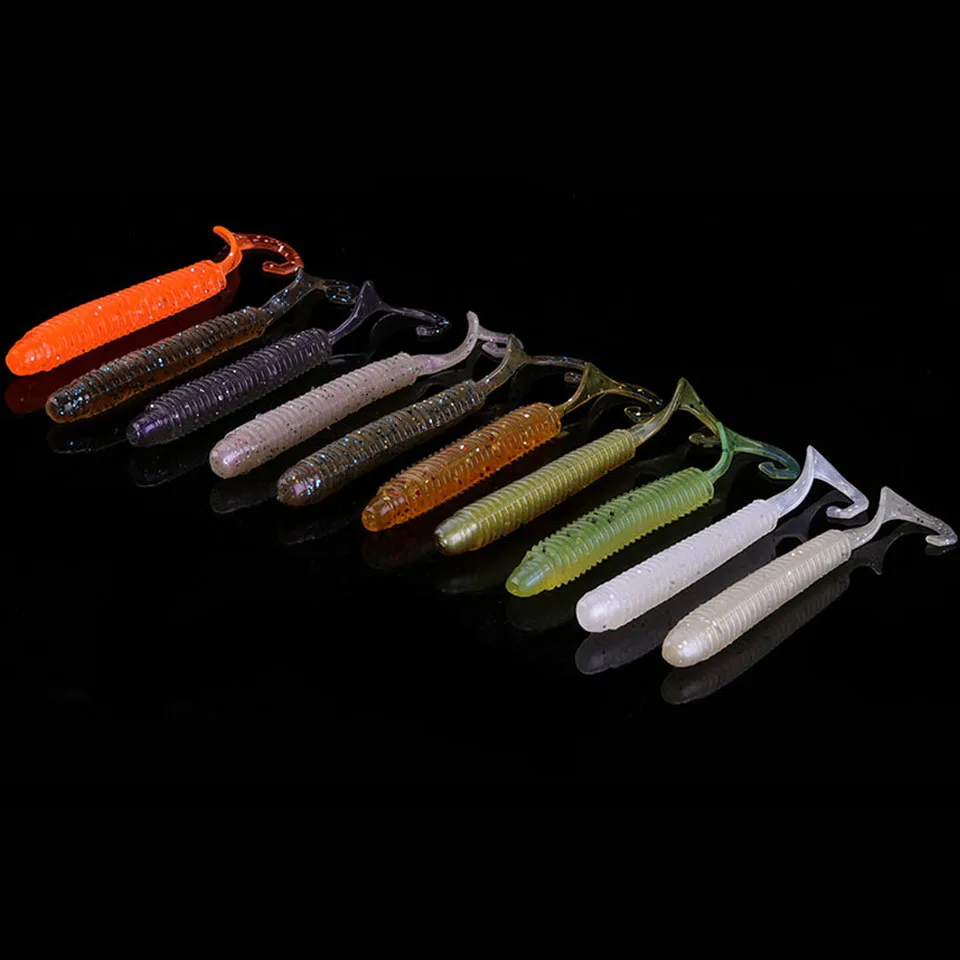 

WALK FISH Single Tail Soft Bait 60mm 80mm 100mm Worm Grubs Silicone Fishing Lure isca artificial Bass Fishing Tackle Pesca