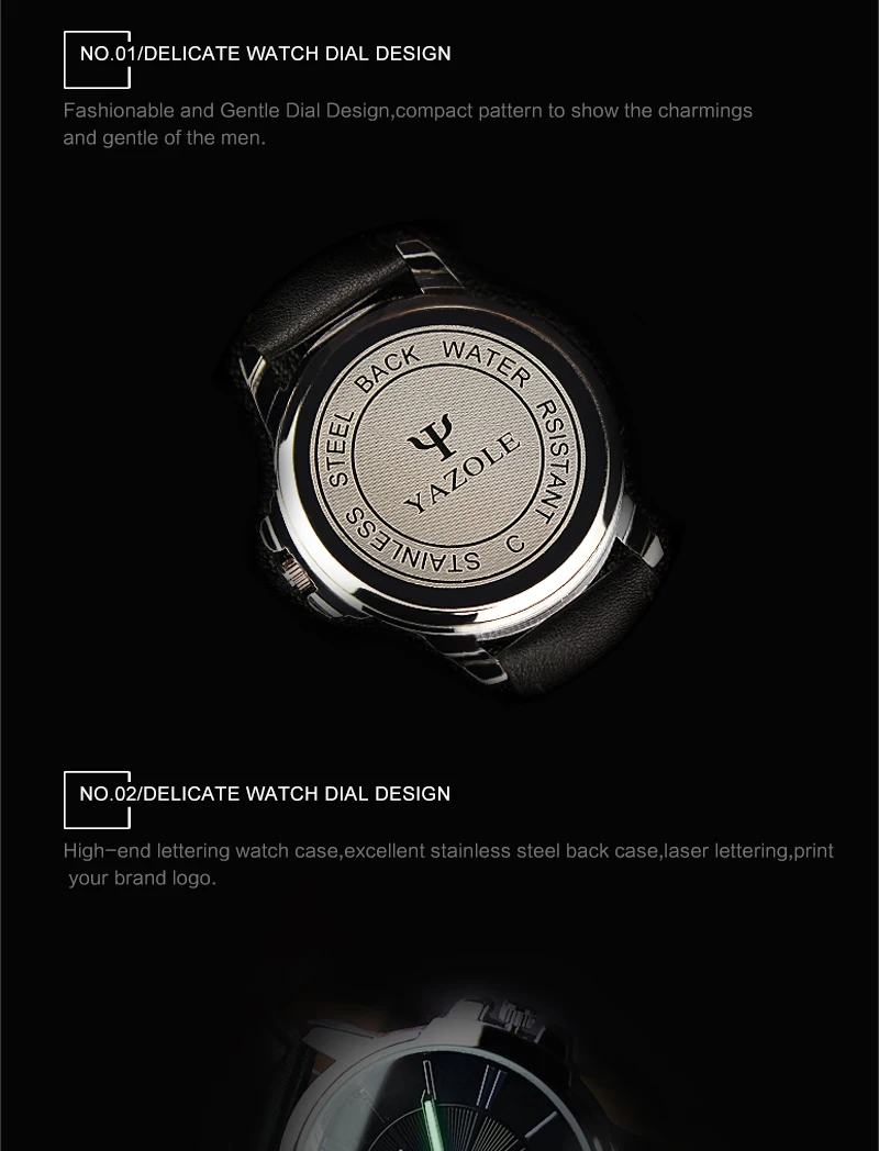 Роскошные Брендовые мужские кварцевые часы YAZOLE, мужские деловые часы, мужские модные часы из искусственной кожи с голубым лучем, мужские часы Relogio Masculino 332