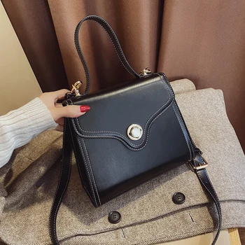 

Elegant Female Square Tote bag 2019 Fashion New High Quality PU Leather Women's Designer Handbag Lock Shoulder Messenger Bag