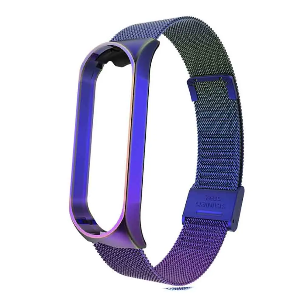 Seven colors BOORUI для xiaomi mi Band 3 4 ремешок с металлической пряжкой mi band 4 ремешок из нержавеющей стали Безвинтовой mi band 3 ремешок для xiaomi mi band 4 - Цвет: Seven colors
