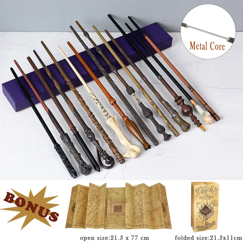 

28 Kinds Potter Magic Wands With Gift Box Dumbledore Metal-Core Magic Wand Harried Magical Wand with Bonus for Christmas Gift
