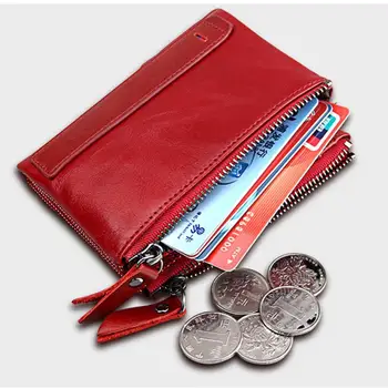 

RFID stealing brush Leather Men's Wallet Leather Short Anti-theft Brush Men's RFID Wallet Double Zip Wallet New