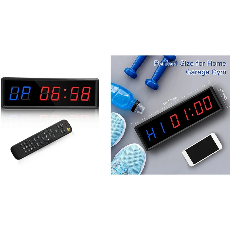Training Gym Interval Timer Count Down/Up Clock,LED Gym Timer Stopwatch