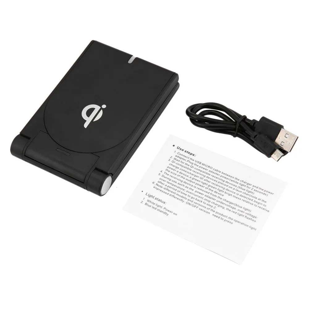 Charging Pad Universal Portable Wireless Charger Foldable for Qi Standard V1.0/V1.1 Bracket Vertical Mobile Phone Charger Mat