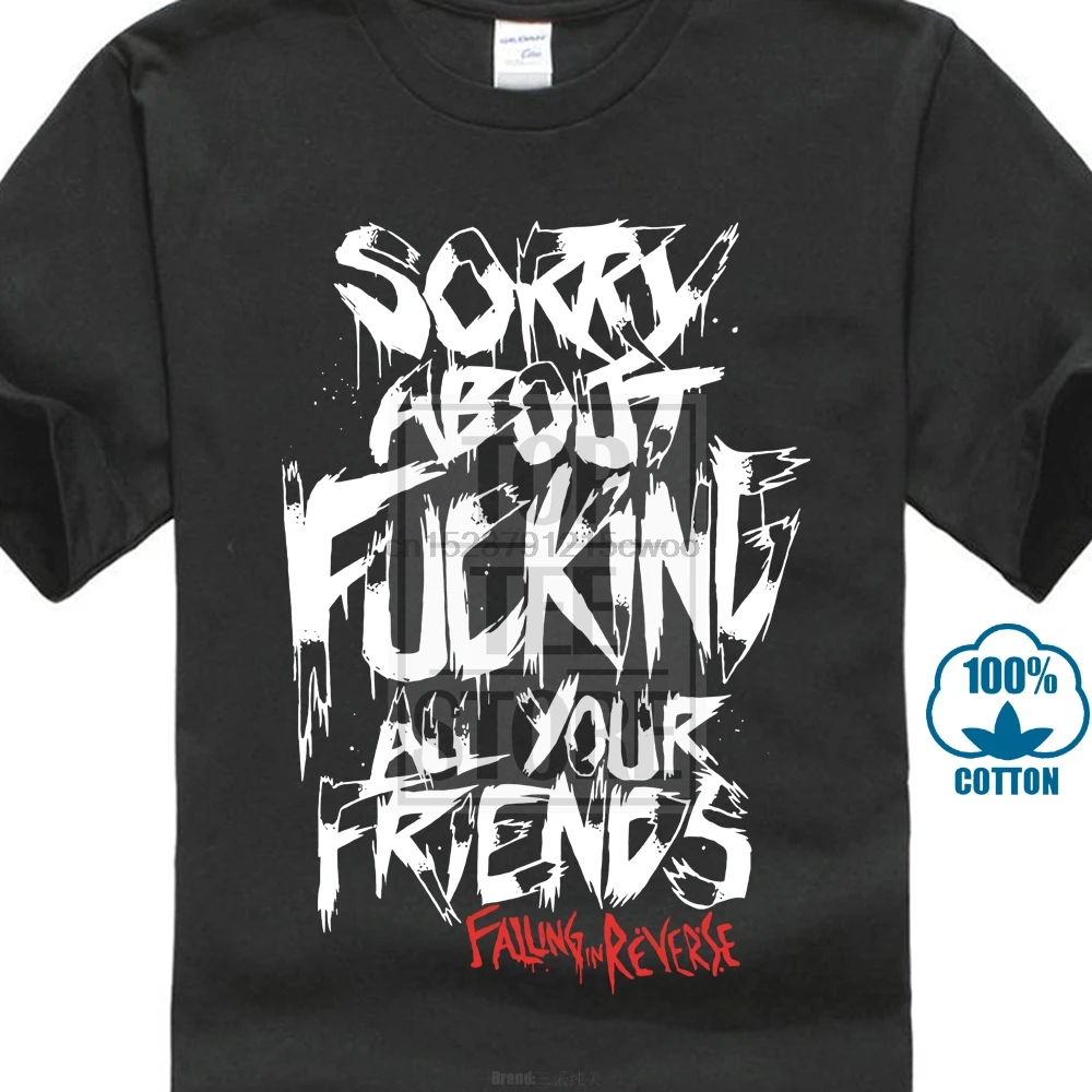Официальная футболка с надписью Falling In Reverse Sorry Alrededor Camiseta Banda De Rock Повседневная