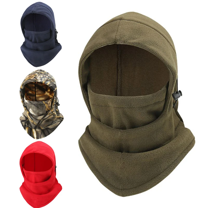 

Windproof Snowboard Ski Hiking Hat Outdoor Cycling Cap Face Mask Hood Scarf Fleece Warm Skullies Beanies Neck Warmer Balaclava