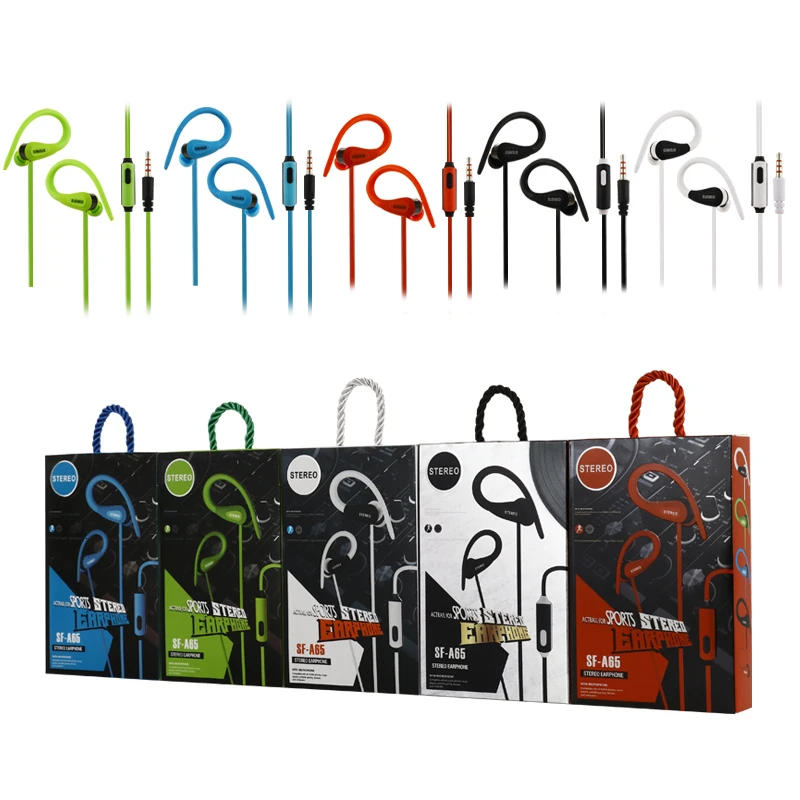 

Phone Headset Stereo Line Control With Microphone Earplugs In-ear Noise Reduction Line Silicone Soft Ear Hook Earphone Earbuds