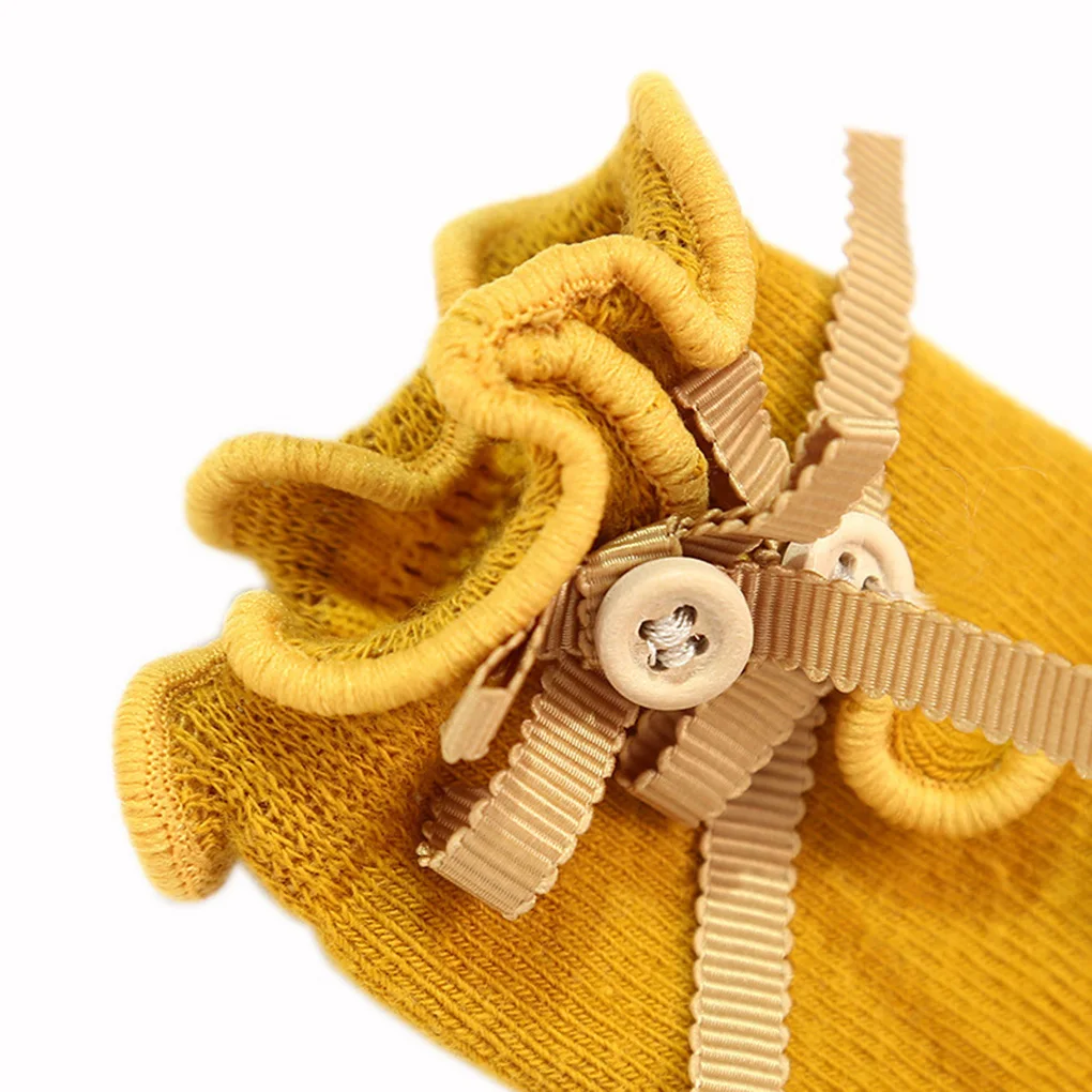 3 Pair Random Color Baby Socks Knee High Toddler Cotton Tube Girls Bowtie Children Leg Warms Infant Bow Wood Ear Socks