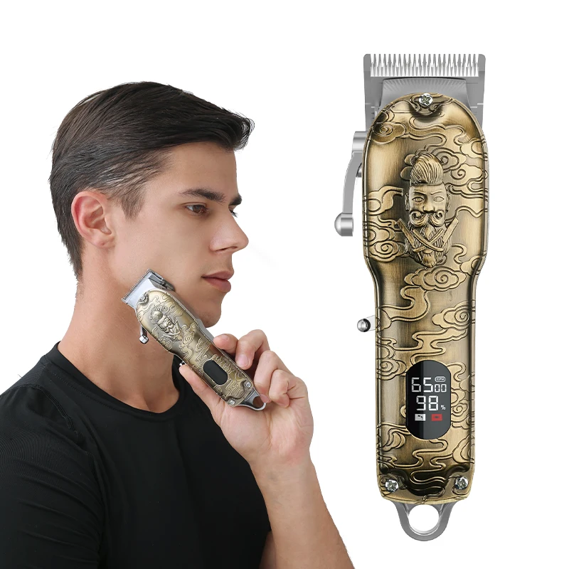 2021 New Professional Hair Clipper Barber Cutting Machine Electric Trimmer for Men Bronze Embossed Body Cutter | Бытовая техника