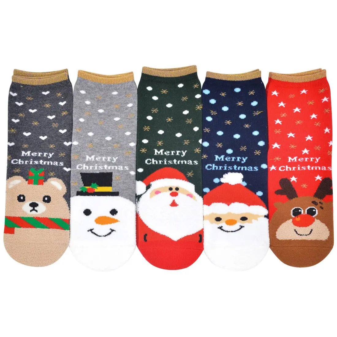 

Muyogrt Warm Women Socks Striped 3D Socks Autumn Winter Christmas Winter Socks For Woman Female Happy Sock Calcetines Meias