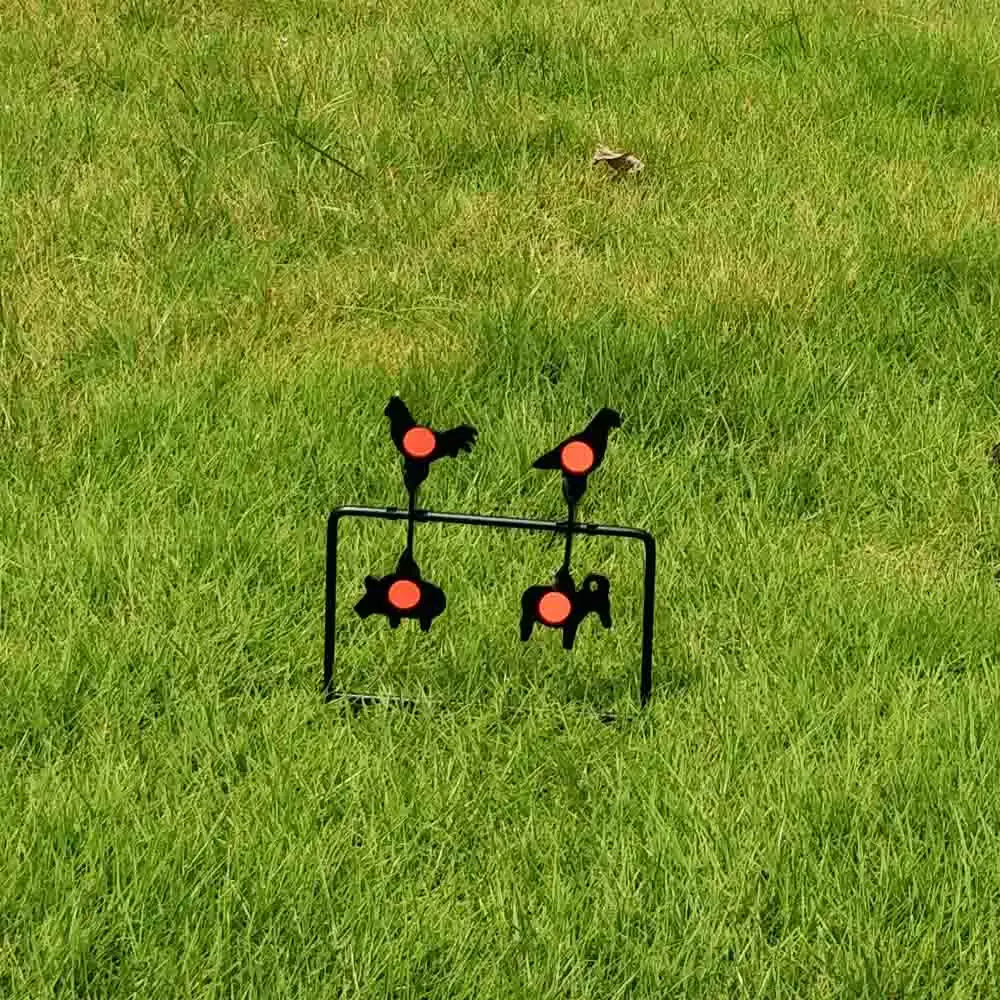 Metal spinner target caliber .177 air rifle pistol animals pattern self reset Plinking