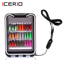 

ICERIO 27pcs Fishing Flies Kit Earth Worm Fly Nymph Scud Bug Worm Flies For Bluegill Whitefish Trout Fishing Lure Baits 8# 10#