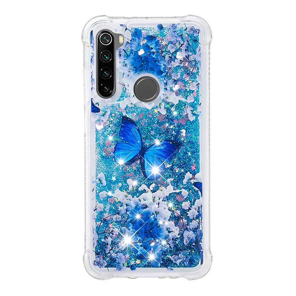Blue Butterfly Чехол с блестками и жидким зыбучим песком для Red mi Note 8 Pro 5A Prime 4 4X K20 Pro 7A 6 6A 5 Plus 4A S2 чехол для Xiaomi mi A2 Lite - Цвет: Blue Butterfly