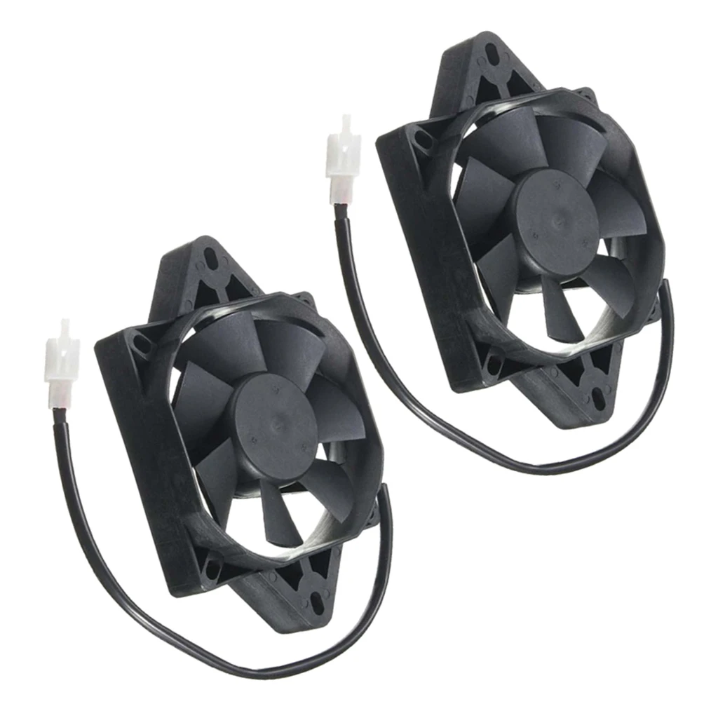 2pcs 12V Square Electric Radiator Cooling Fan Oil Cooler for 150-250 CC ATV Go Kart Dirt Bike (Black)