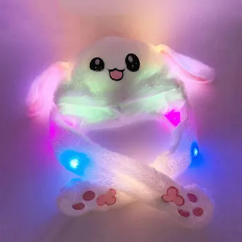 

Novelty Cute Rabbit Ear Shape Hat Can Move Airbag Magnet Cap Plush Gift Dance Toy Velvet Unisex Best Gift