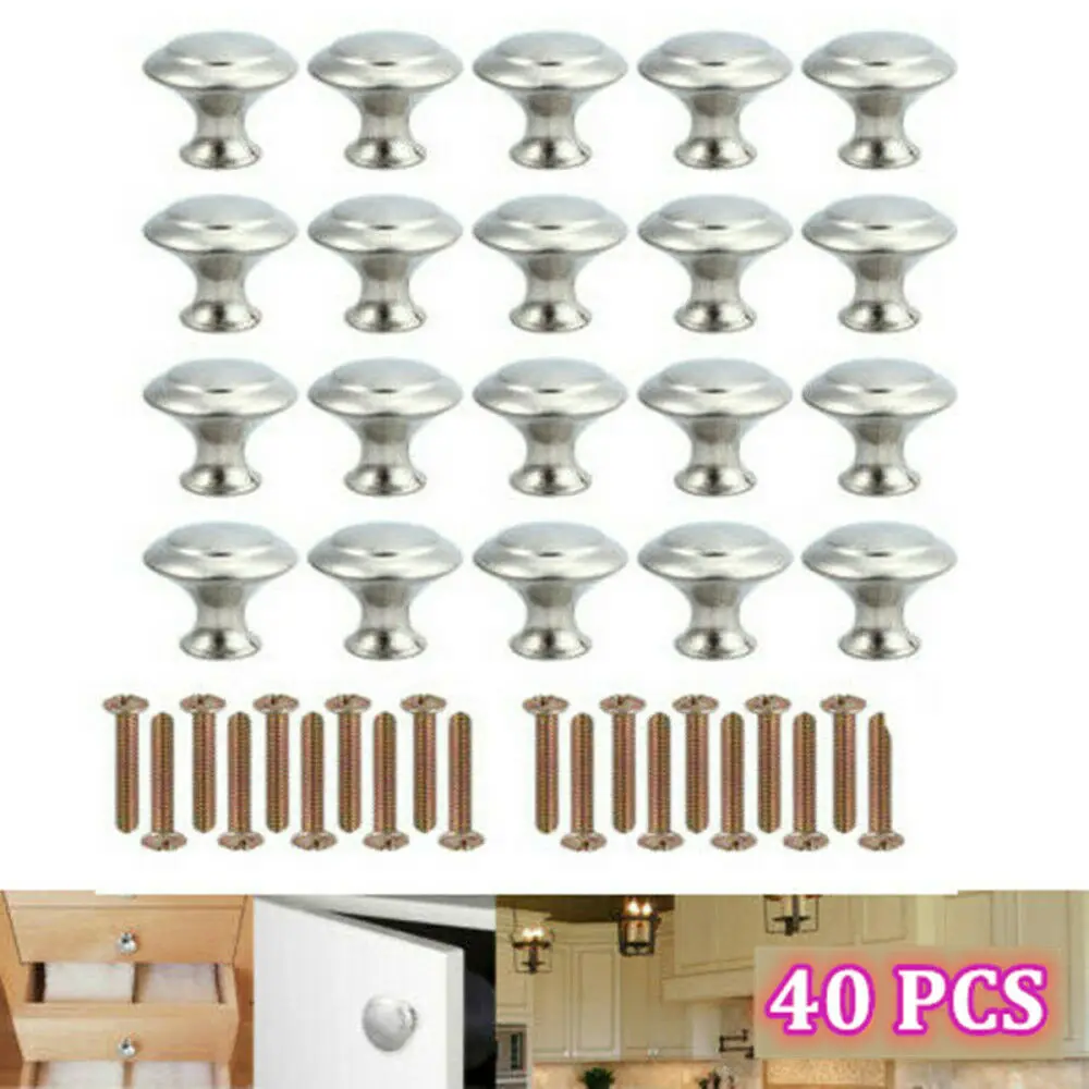 

40 pcs Door handle stainless steel metal round single hole handle cabinet handle household goods