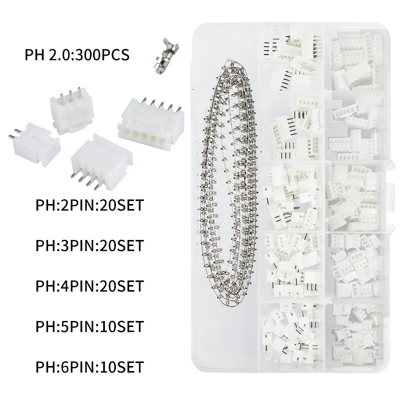 JST-conector macho hembra 2,0 PH/2,54 XH, 2/3/4/5/6 pines, enchufe con Cables terminales, enchufe para Cables, Kit de conectores de cable Dupont