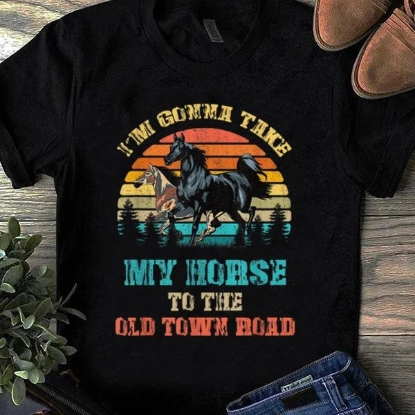 2021 симпатичный я беру мою лошадь в рубашку старого города | Мужская одежда