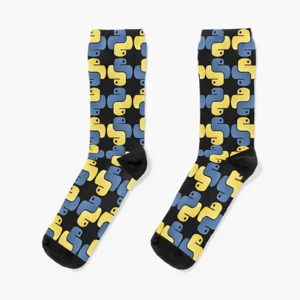 Python Based Pattern Crew Socks Cotton Autumn Sports Winter Best Black Cartoon Funny Girls Comfortable Cute Mens Women | Женская одежда