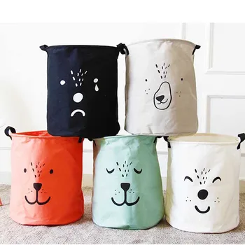 

Cartoon DOG Foldable Dirty Laundry Basket Organizer Cute Printed Collapsible Waterproof Home Laundry Hamper Sorter Basket Holder