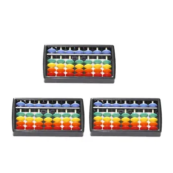 

3pcs Colorful Abacus Creative Plastic Abacus 5 Beads Portable Arithmetic Tool for Kids Children