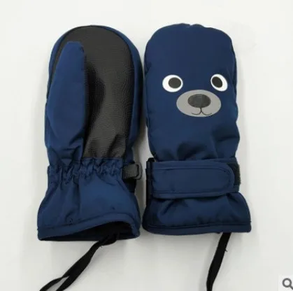 little bear Детская рукавица хорошего качества для детей 1-8 лет, зимние теплые уличные перчатки для мальчиков и девочек, водонепроницаемые и ветрозащитные - Цвет: little bear