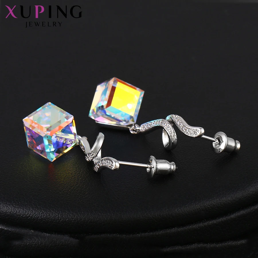 11,11 Xuping серьги квадратной формы кристаллы от Swarovski Многоцветный элегантный подарок для женщин милые ювелирные изделия S141.7-93216