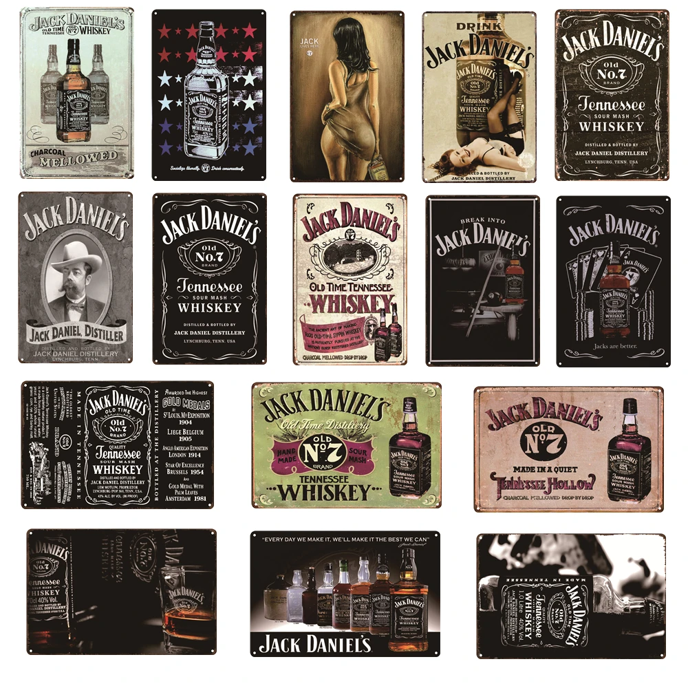 Винтажный металлический постер для виски Джек ретро жестяные знаки паб пивной