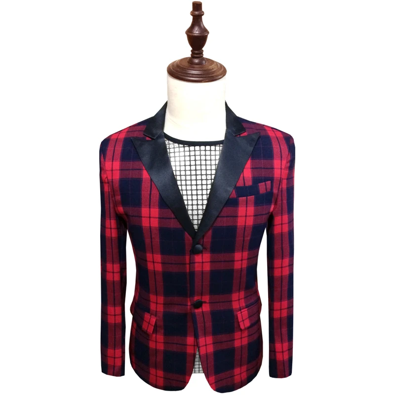 vintage check blazer