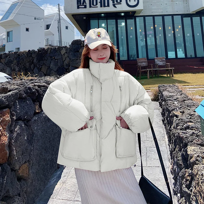 

Photo Shoot Winter Cotton Dress Short Short-height down Coat Short Cotton-padded Clothes New Style Student Loose Casual Cotton-p