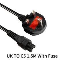 2 шт., Великобритания, Сингапур, Малайзия, удлинитель питания, шнур, британский кабель, британская вилка, для IEC320 C5, для ноутбука, зарядное устройство, ТВ, 1,5 м