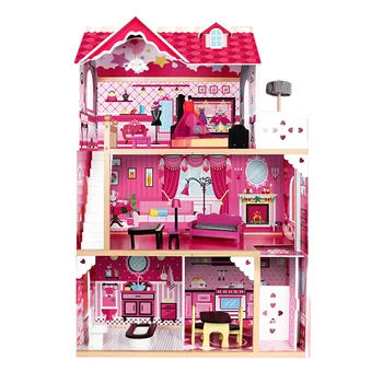 

DIY Fantasy Princess Assembly Villa Wooden Doll House Crafts Handmade House Model Gift With Dust Cover Music Toy Gift For Kids