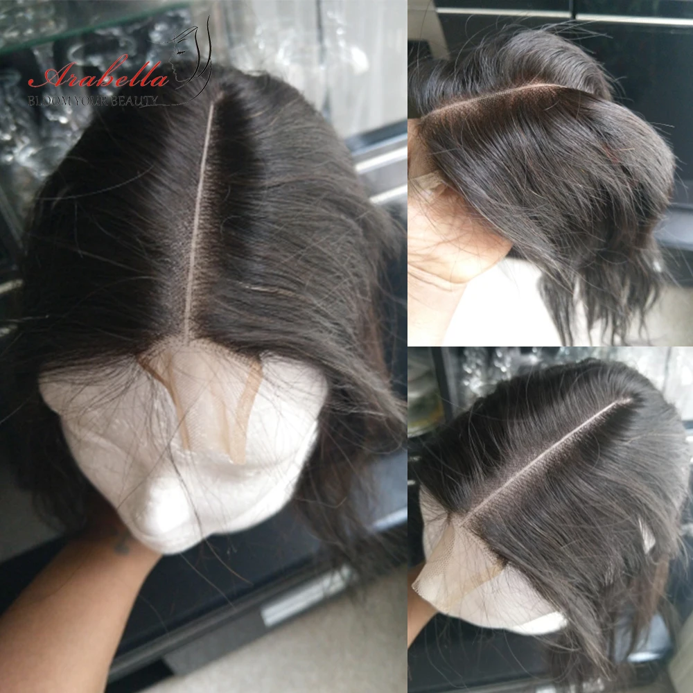 Straight Closure 2x6 Lace Closure Pre Plucked Bleached Knots Middle Ratio Arabella Middle Part With Baby Hair Remy Lace Closure