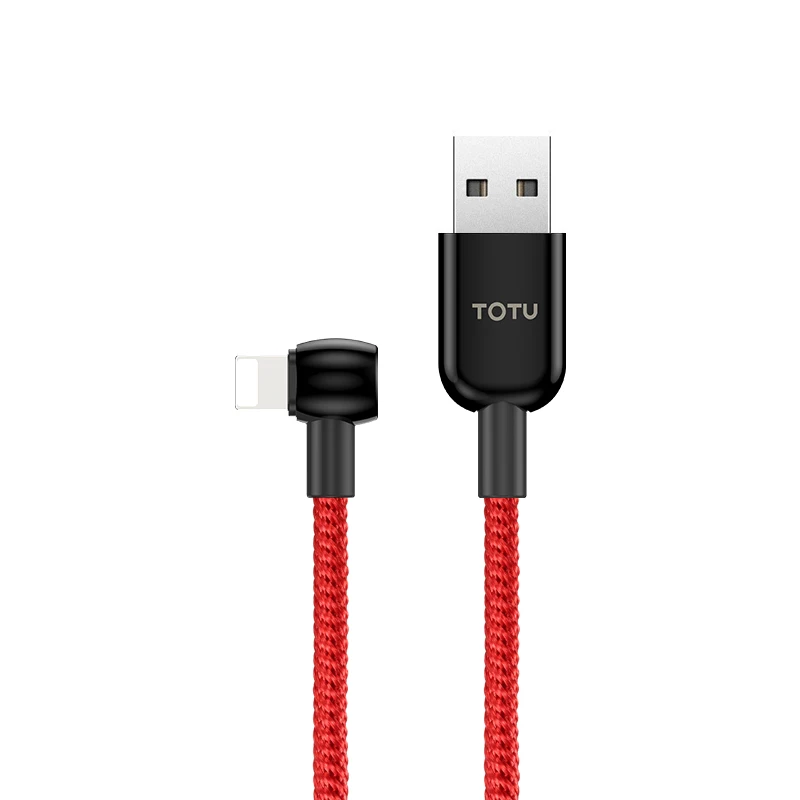 TOTU 1,2 м нейлоновый USB кабель для зарядки телефона для Iphone Xs Max 5 в а Интеллектуальный кабель для зарядки с выключением питания и датой - Цвет: RED
