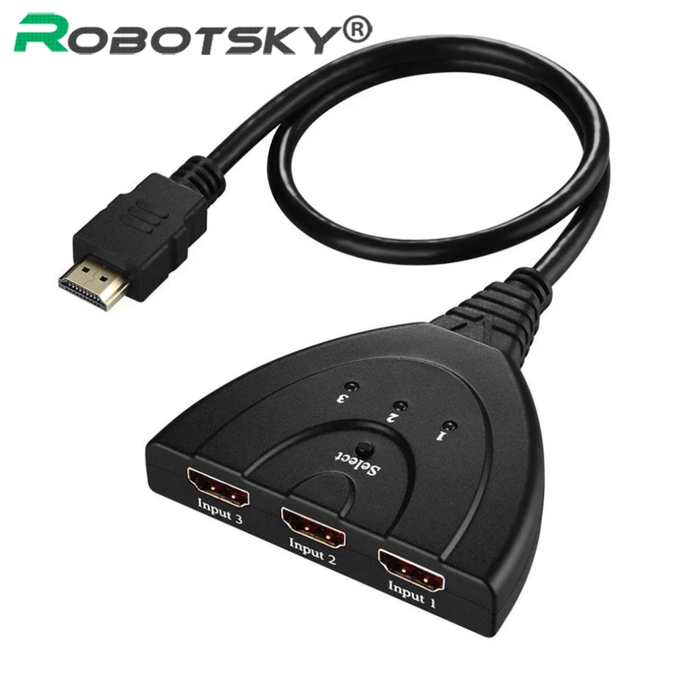 

Portable 3 HDMI Ports In and 1 HDMI Out Full HD 1080P HDMI Switch 3D Image Display for Multi Media DevicesPortable 3 HDMI