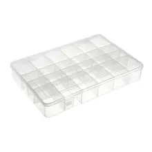 Uxcell компонент ящик для хранения-PP Регулируемый 24 Сетки электронные компоненты контейнеры ящики для инструментов прозрачный белый 275x188x42 мм