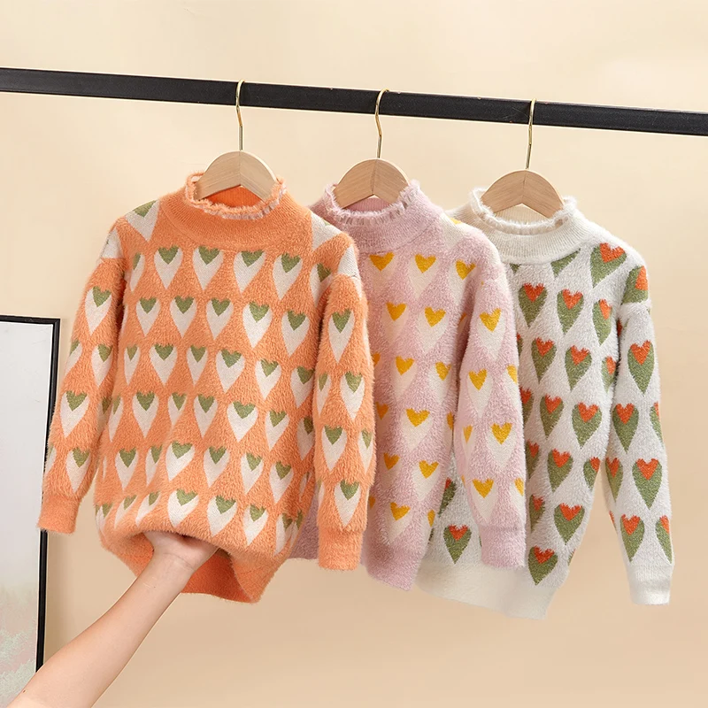 

Baby girl Princess sweater Baby 2020 new original knit Autumn winter product Mink velvet bottom to keep warm