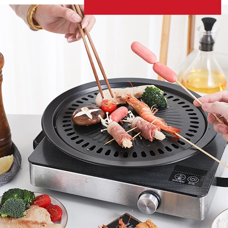 Korean BBQ Grill Plate Household Outdoor Picnic Smokeless Grill Pan Gadgets