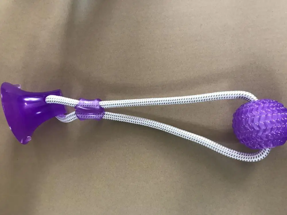 PetBud Gummiball mit Saugnapf многофункциональная молярная укуса для домашних животных резиновая игрушка для собак Жевательные Шарики для чистки зубов безопасная эластичность TPR мягкая - Цвет: purple