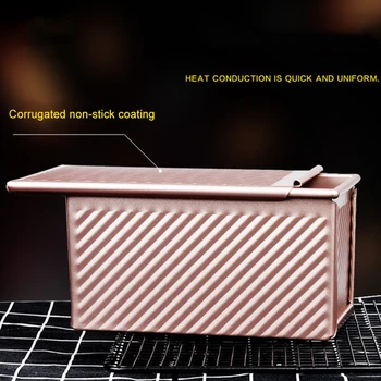 

Non-stick Loaf Mold Cake Bread Baking Toast Box Case with Lid Aluminum Alloy XHC88