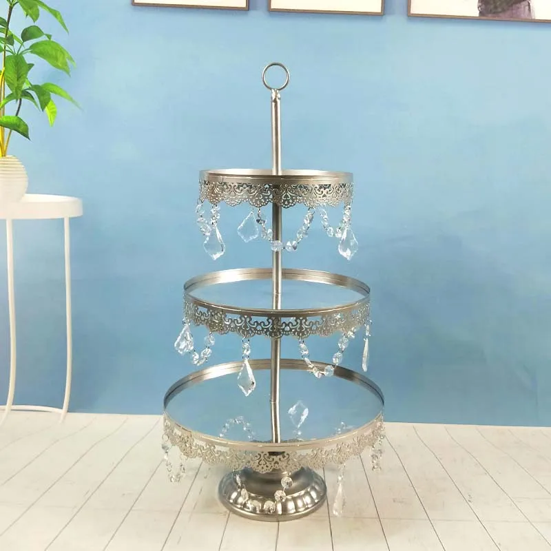 3tiers cake stand 1-7 шт/набор кекс Bling And Decoration display тарелка Хрустальная чашка Серебряное Зеркало Подставка для торта для свадьбы и вечеринки - Цвет: 3tiers cake stand