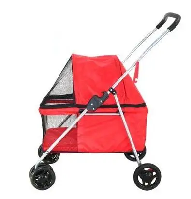 20 кг Складная коляска для собак, кошек, домашних животных, большое пространство, дышащие коляски для собак, безопасная и надежная переноска для больших собак, 4 цвета - Цвет: Красный