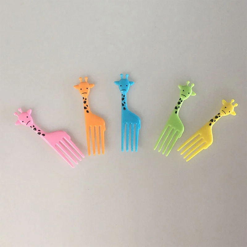 

New 10pcs/pack Animal Farm Fruit Fork Mini Cartoon Children Snack Cake Dessert Pick Toothpick Bento Lunches Party Decoration