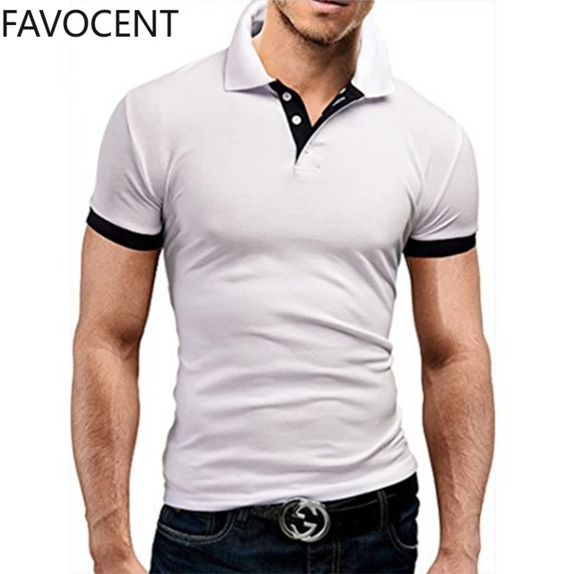 Comprar Polos para hombre, camisetas informales de manga corta de verano,  jersey con solapa ajustada, Polos, camiseta, ropa de moda para hombre