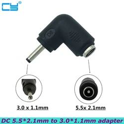 Super adaptador de enchufe para ordenador portátil, conector de alimentación de codo, para Huawei S7, Acer, W700, S3, S5, P3, Samsung, DC 3,0x1,1mm