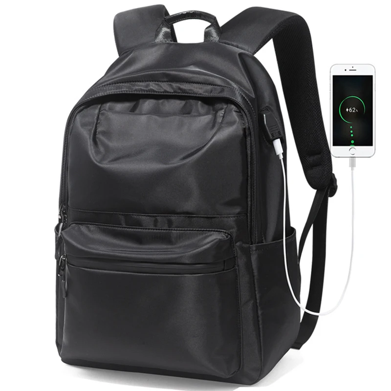 Мужской нейлоновый рюкзак водонепроницаемый деловой с usb-зарядкой для ноутбука