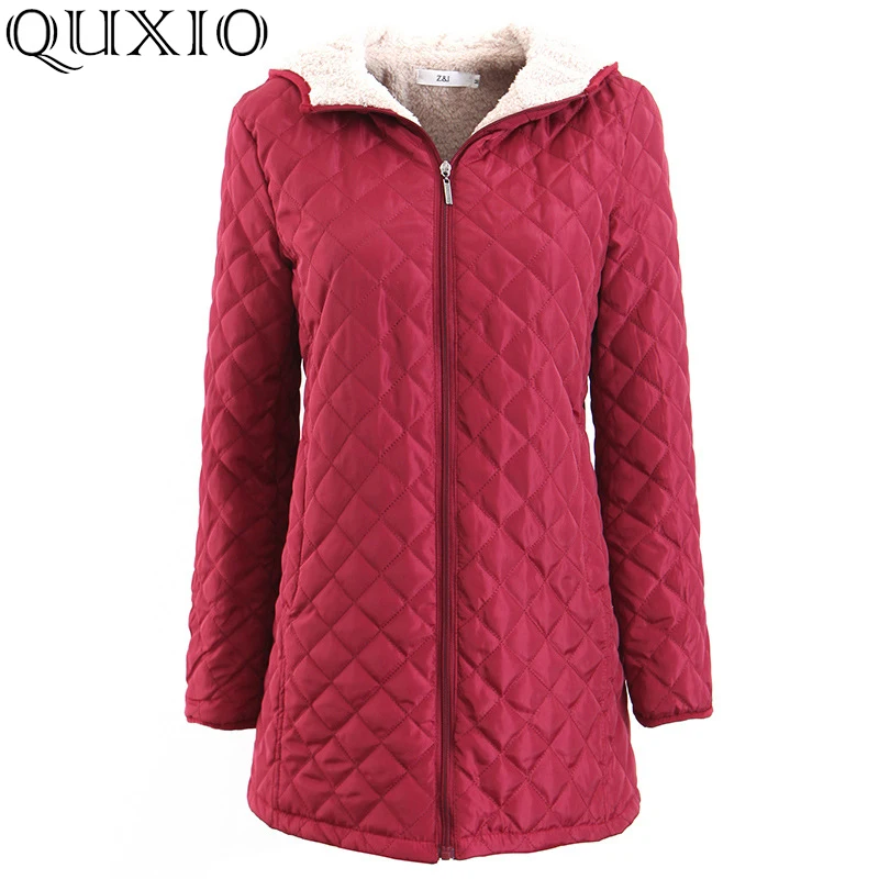 

Long Parkas Basic Jackets Female Women Winter Plus Velvet Lamb Hooded Coats Autumn 2019 New Cotton Winter Jacket Outwear LGL021
