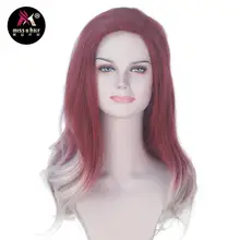 Miss U волосы синтетические девушки красный окрашенные отбеливатель блонд цвет длинные волнистые волосы косплей костюм парики для вечеринок на Хэллоуин